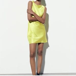 KNOTTED SATIN EFFECT DRESS